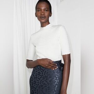 & Other Stories Cream Mockneck Top Size 0